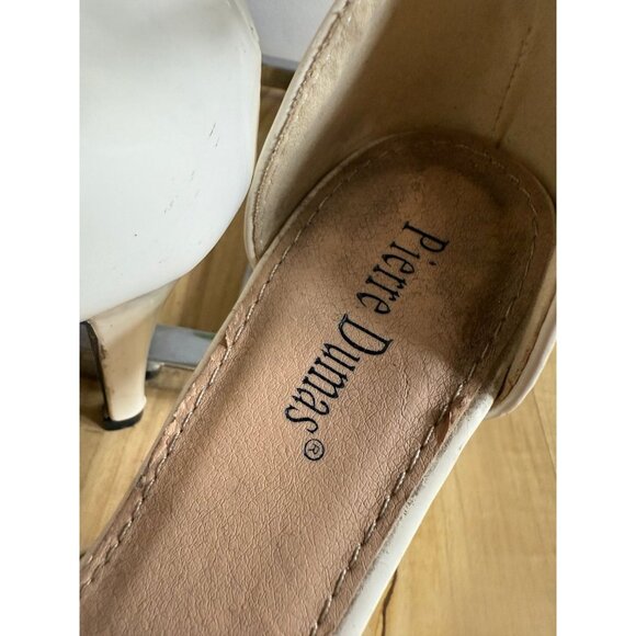 Pierre Dumas size 6.5 white peep toe heels - Picture 3 of 8